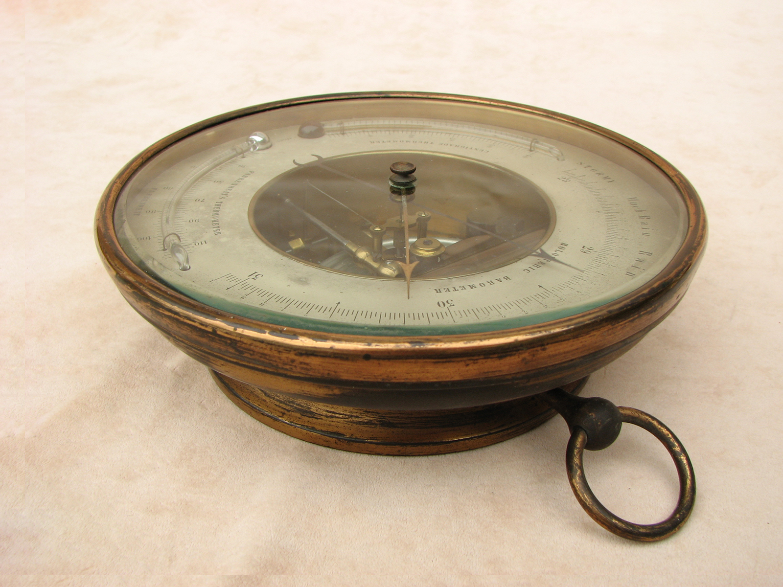 Pertuis Hult & Naudet Holosteric barometer with twin thermometers circa 1870